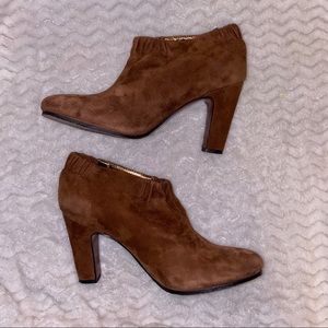 Sam Edelman Simone suede brown scrunchy booties